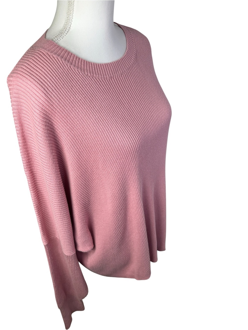 Lullaby Club Alex Knit Sweater Dusty Pink Oversized Ribbed L/XL NWT - Picture 7 of 11